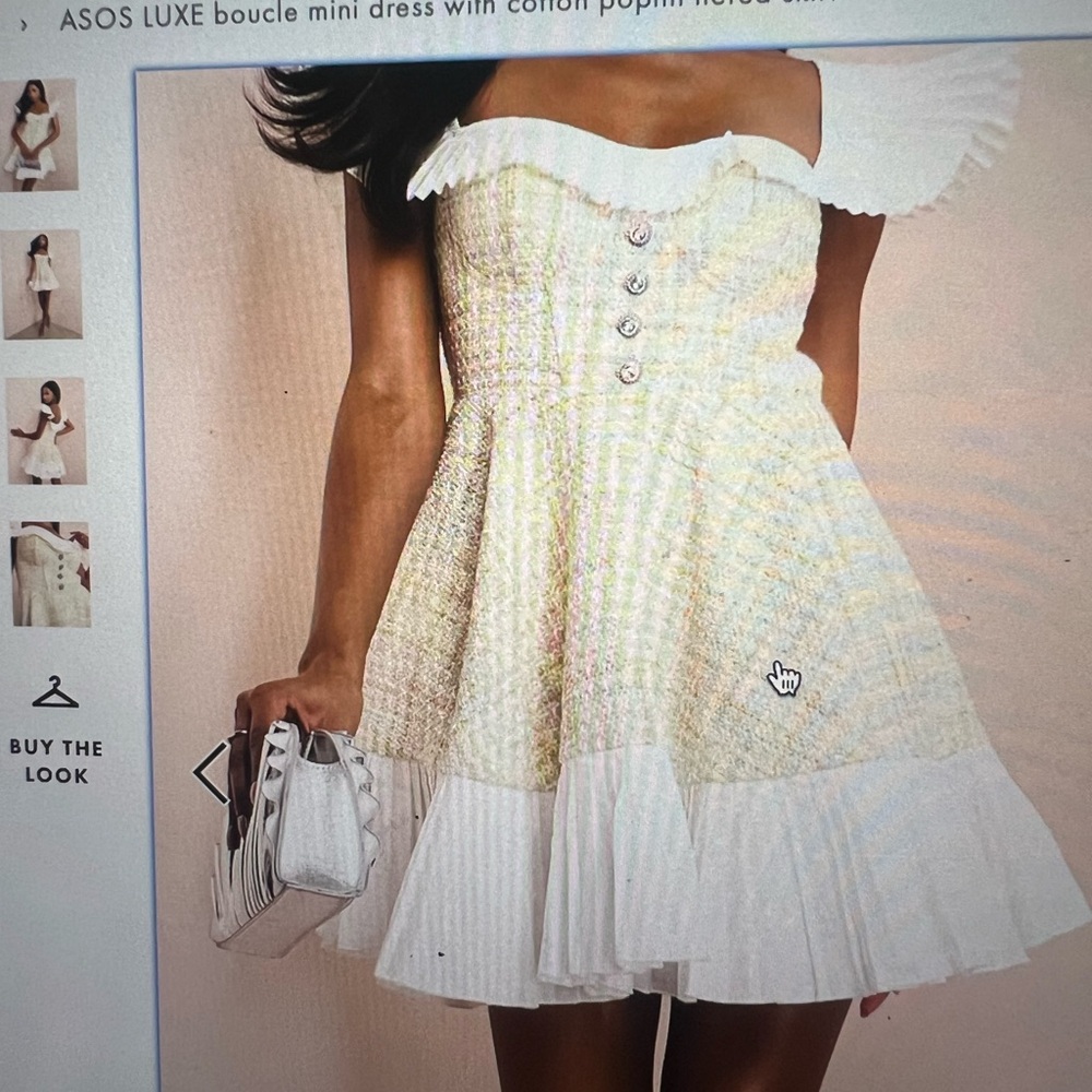 ASOS Tiered Mini Dress in multi pattern